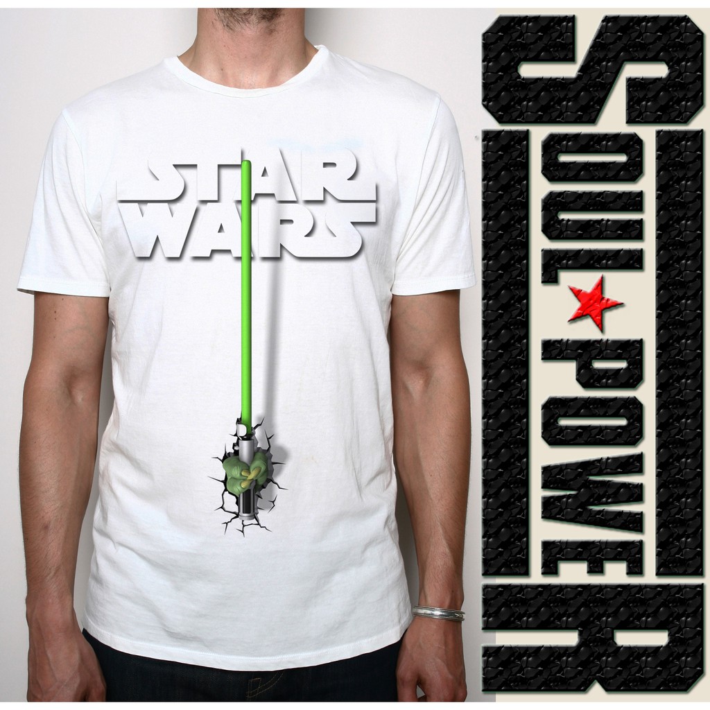 BAJU 3D DISTRO SATUAN STAR WARS YODA LIGHT SABER ORIGINAL SOULPOWERSTYLE