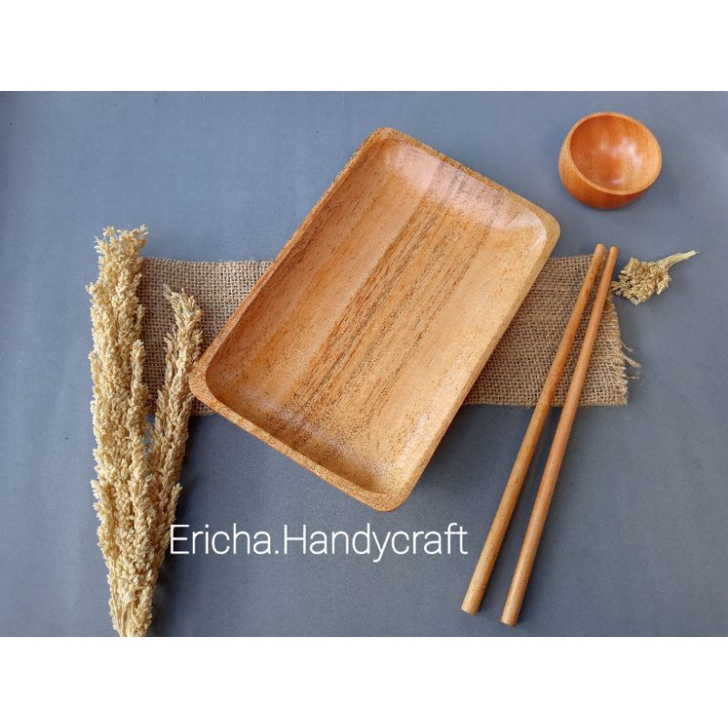 piring sushi paket kayu mahoni kotak