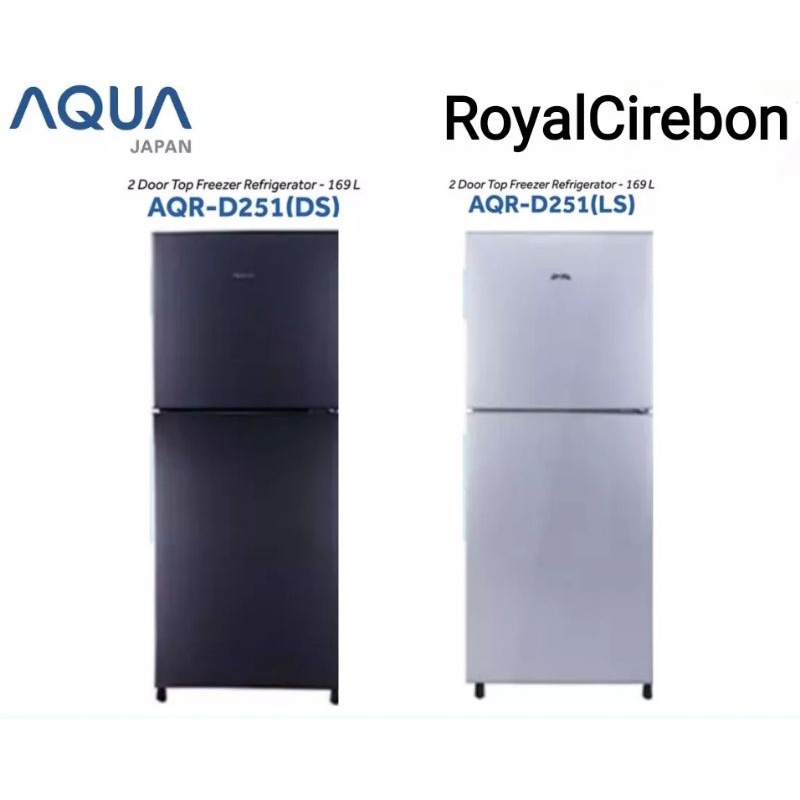 Kulkas 2pintu Aqua by Sanyo AQR-251 BLACK/SILVER UNTUK WILAYAH KOTA CIREBON
