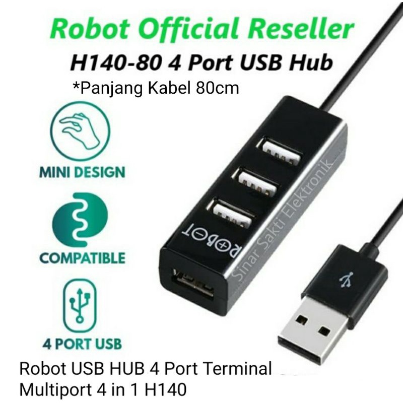 Robot USB HUB 4 Port Terminal Multiport4 in 1 H140 80cm Adapter Malang