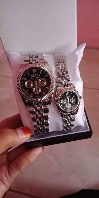 Rol3x jam tangan pasangan / couple / jam cewek / jam cowok / jam murah zellshop free box jam