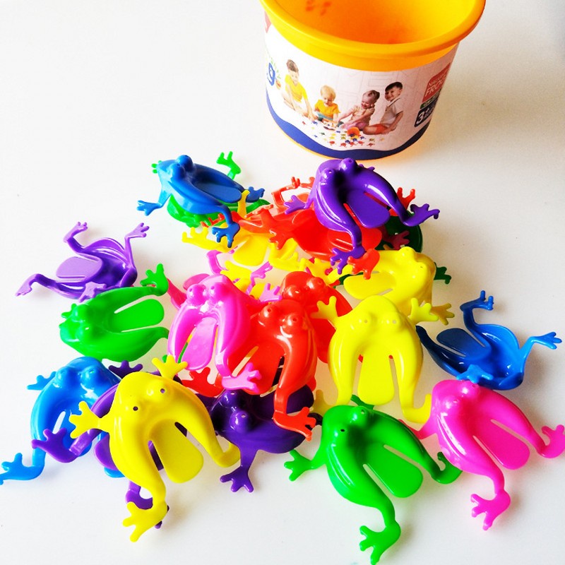 10pcs Mainan Kodok Memantul Mini Bahan Plastik Untuk Edukasi Anak