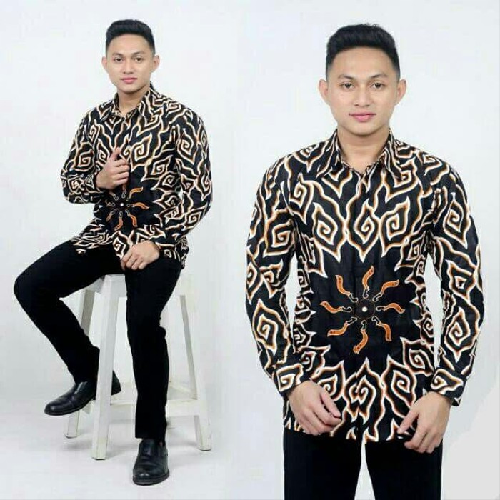 BAJU BATIK KEMEJA PRIA LENGAN PANJANG CAKRA