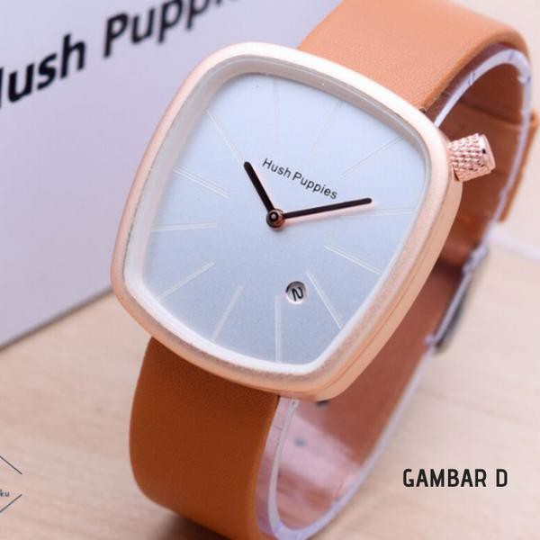 FT-509>> Jam Tangan Wanita Hush Puppies Segi Empat Kulit Tanggal Aktif - Gambar A