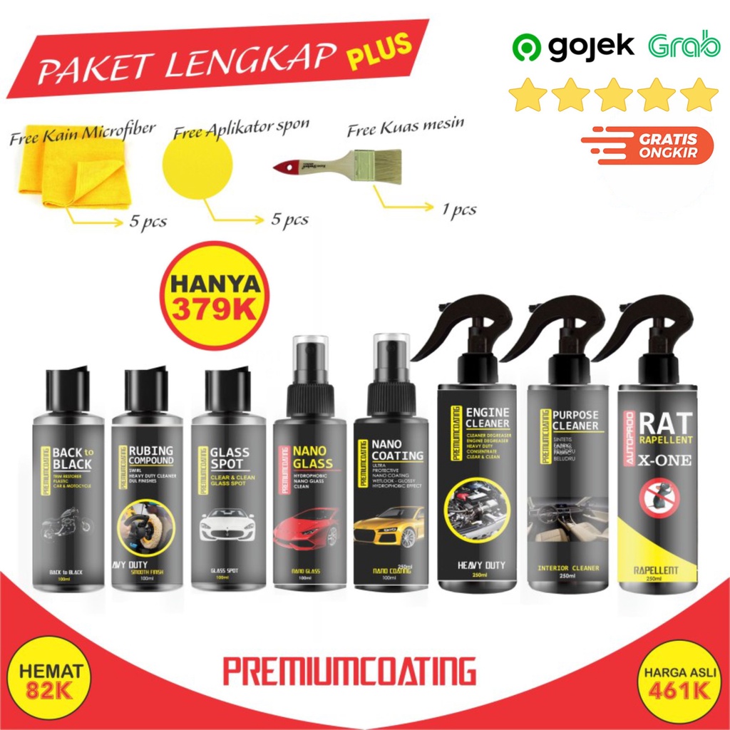 PAKET PERAWATAN MOBIL - NANO CERAMIC COATING - COATING MOBIL - NANO COATING - COATING MOTOR