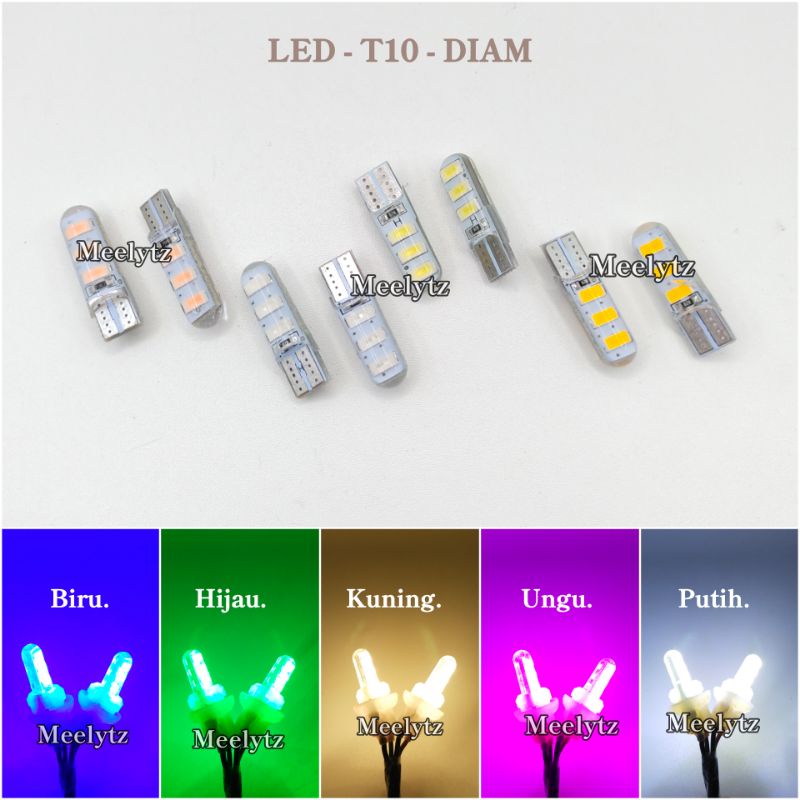 Sepasang Lampu sein sen senja LED T10 jelly standby