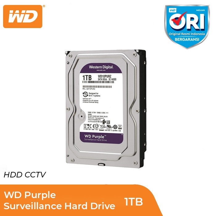 Hardisk CCTV 1TB WD Purple (WD10PURZ) / Hardisk WD 1TB
