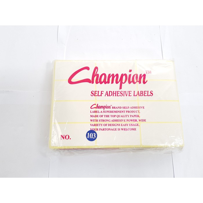 

Label Harga / Undangan CHAMPION no. 103