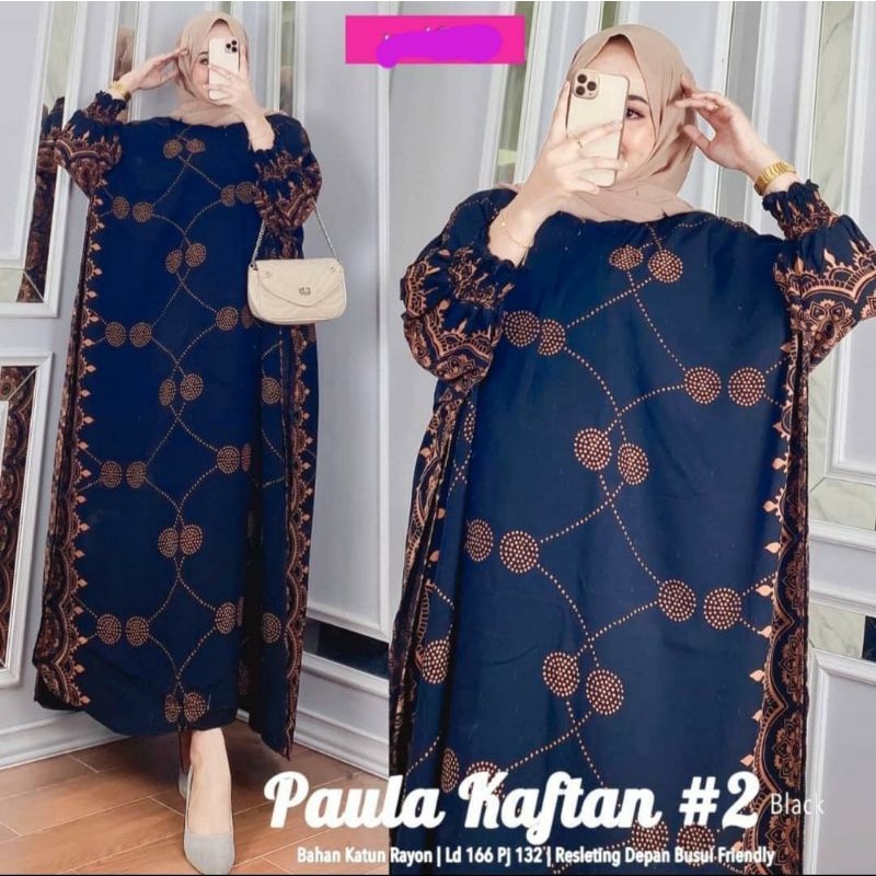 Batik Longdres Paula Kaftan Terbaru