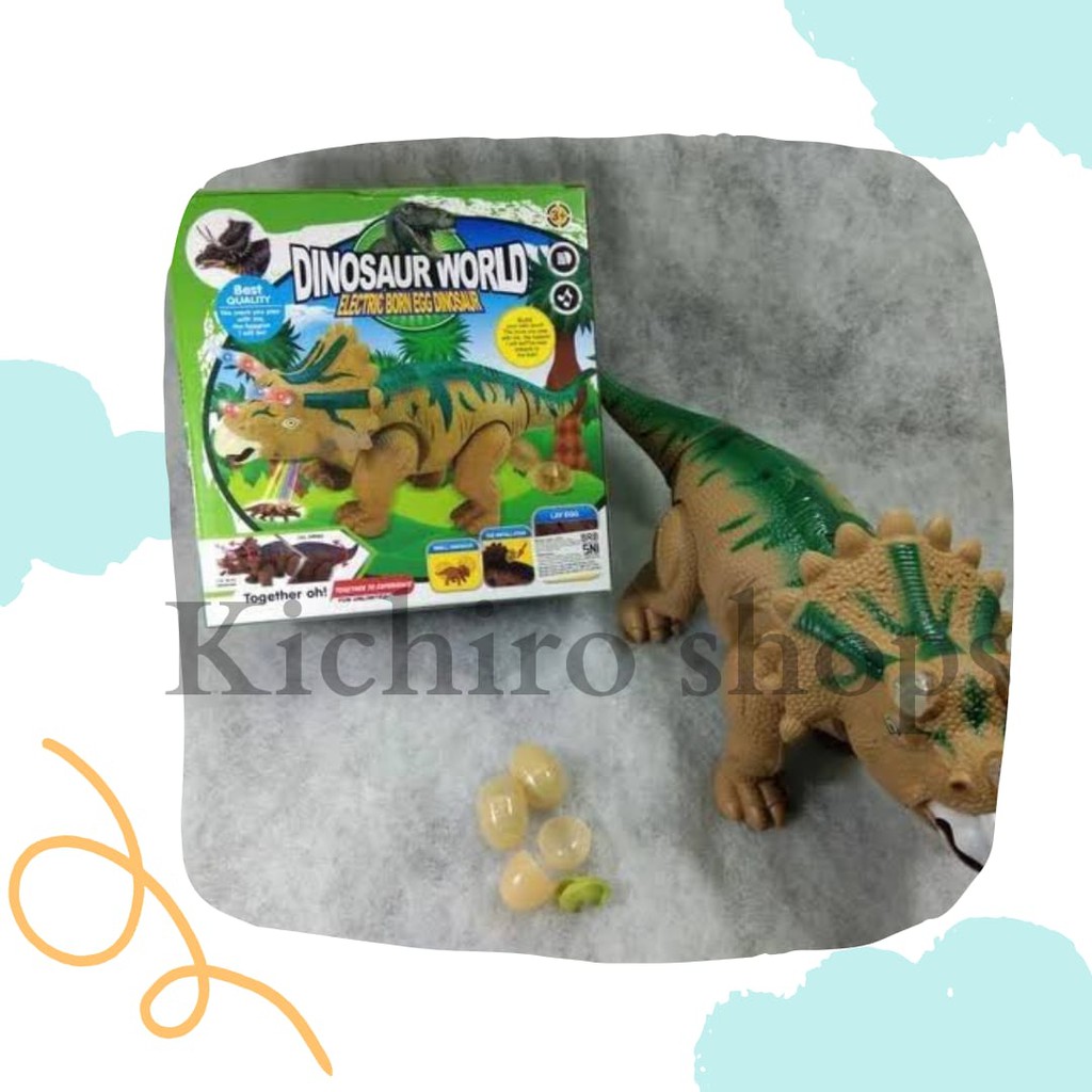 Mainan Anak Dinosaurus Bertelur Dinosur Triceratops Born Egg- Kichiro Shops