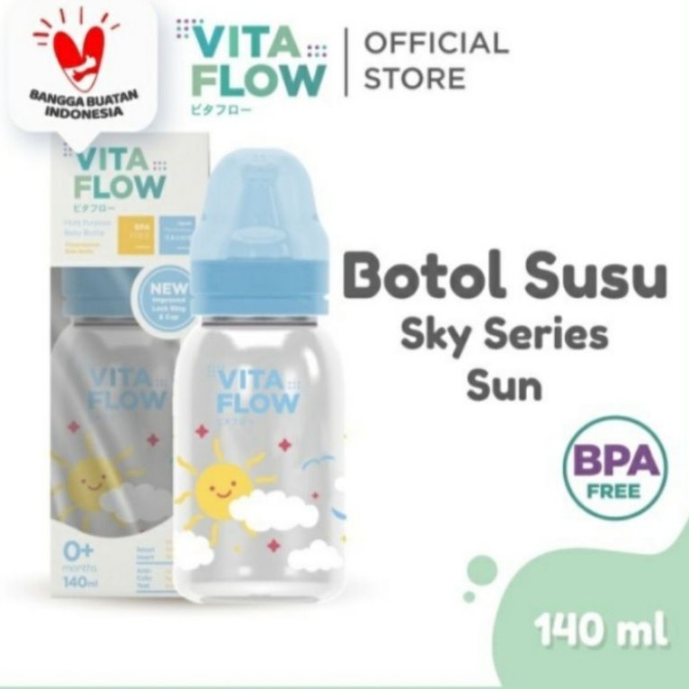 VITA FLOW Botol Susu Multifungsi 140ml Sky Series Nursing Bottle