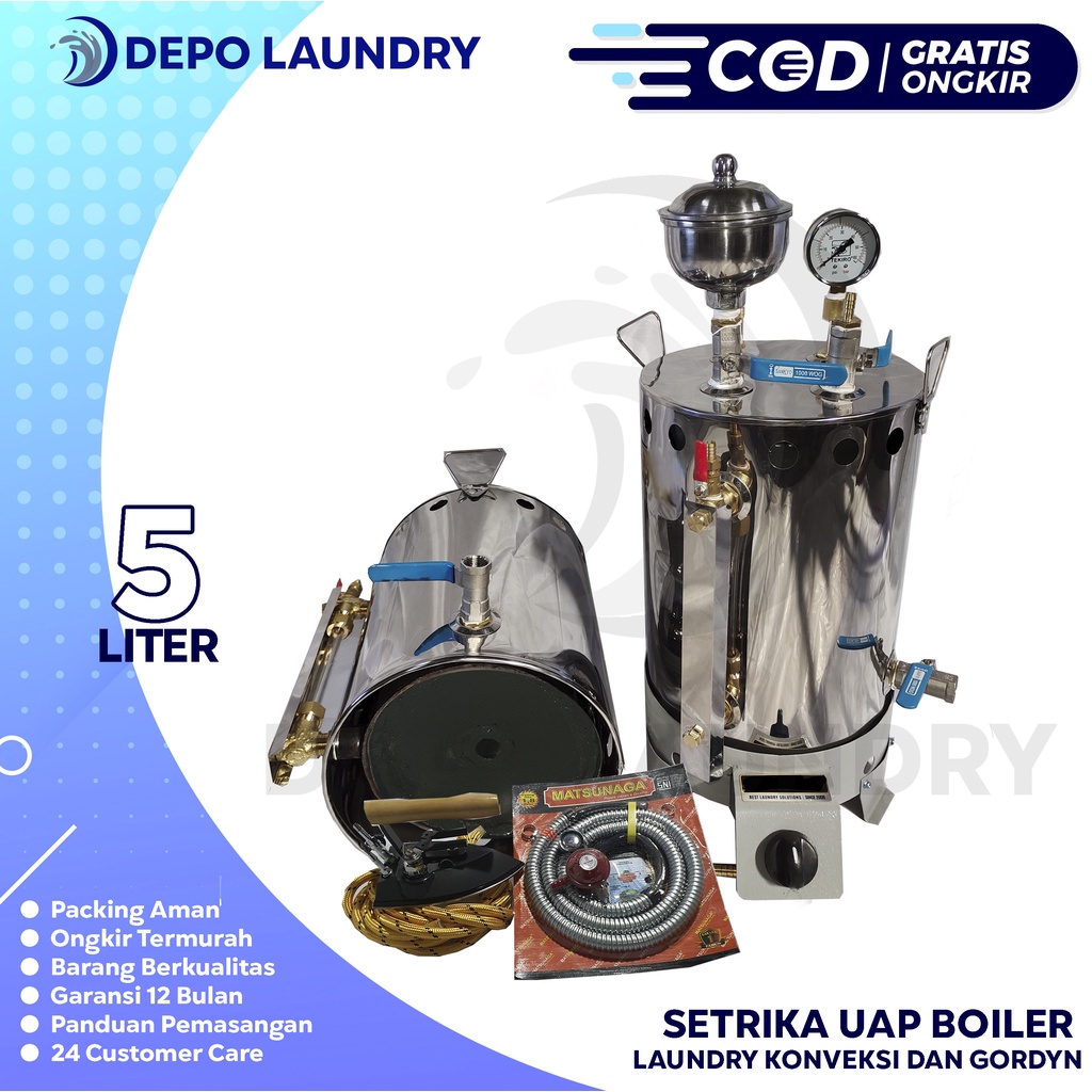 GRATIS ONGKIR Setrika Uap laundry 5 Liter Standard 1 setrika