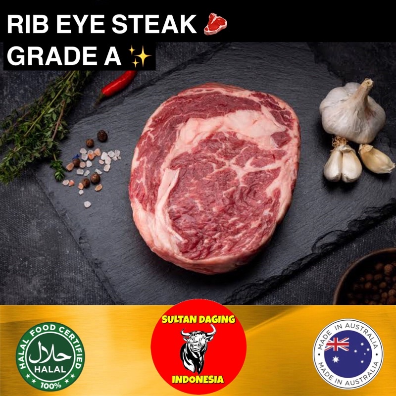 

RIB EYE BEEF STEAK GRADE A 200 GRAM PREMIUM IMPORT DARI AUSTRALIA/RIB EYE STEAK PREMIUM/RIBEYE STEAK
