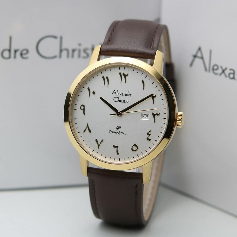 Jam Tangan Alexander Christie Pria Brown Gold ac1024