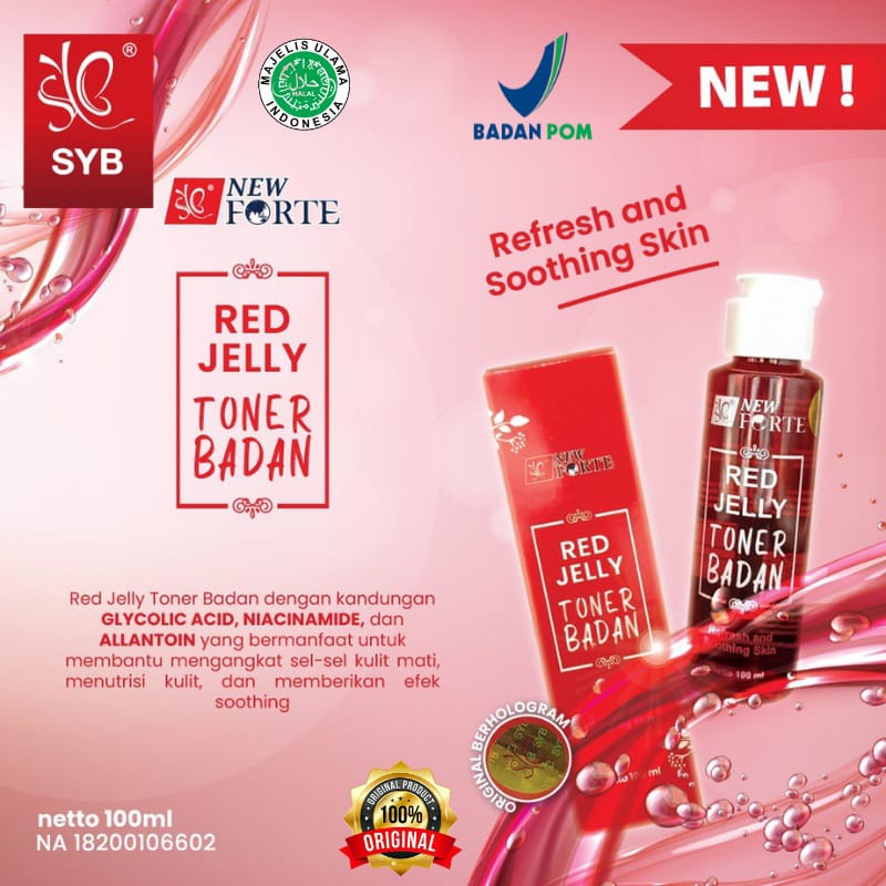 (READY SIAP KIRIM) SYB Toner Badan AHA | Red Jelly | Toner Coklat 100ml