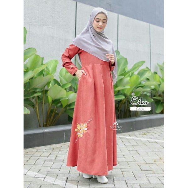 GamisPolos Bordir Motif Corduroy ( Eiko dress Numaia )