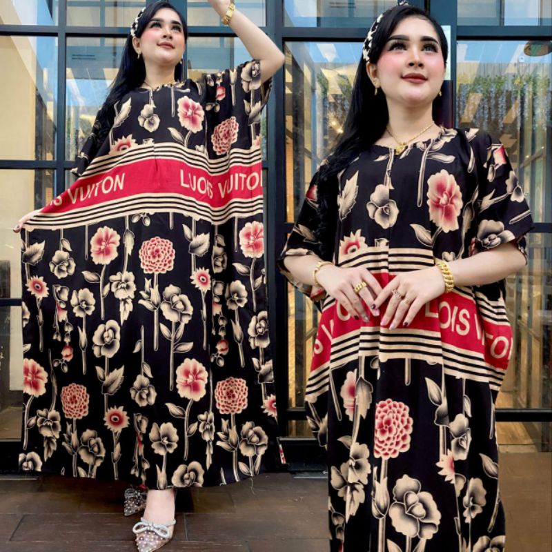 Daster jumbo lengan pendek longdres lowo bora turkey baju murah wanita kekinian