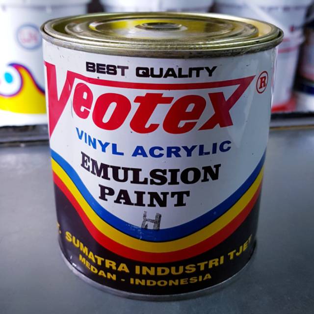 Cat air tembok Veotex hitam / putih 1 kg / vinyl acrylic emulsion paint