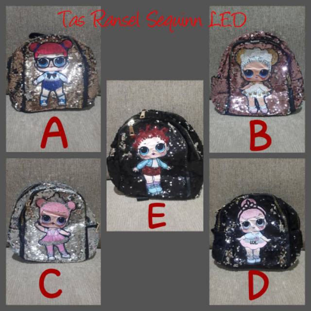 Tas Ransel Sequin Lol LED