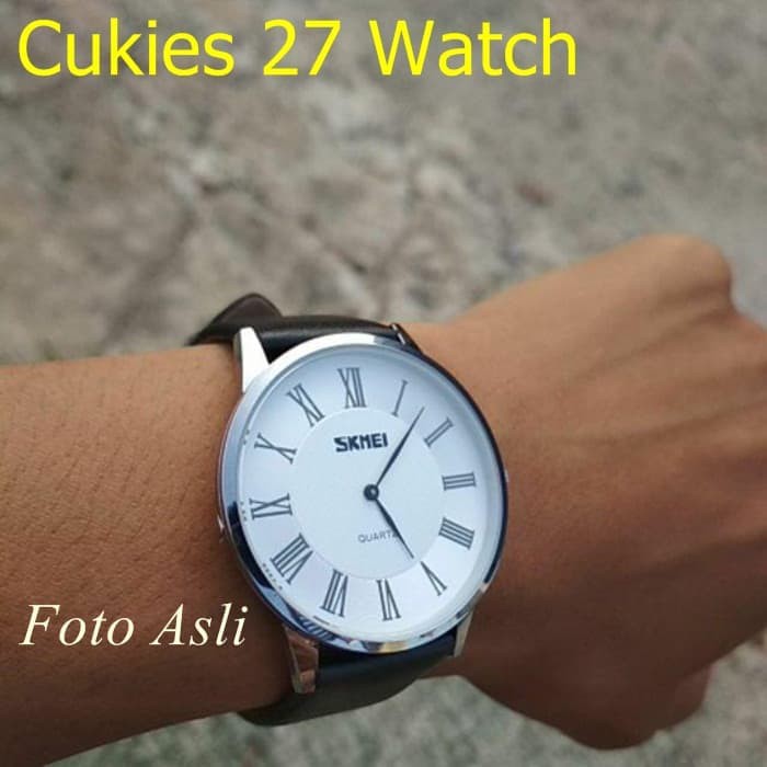 JAM TANGAN PRIA ORIGINAL CASUAL ANTI AIR SUPER TIPIS MURAH - Hitam