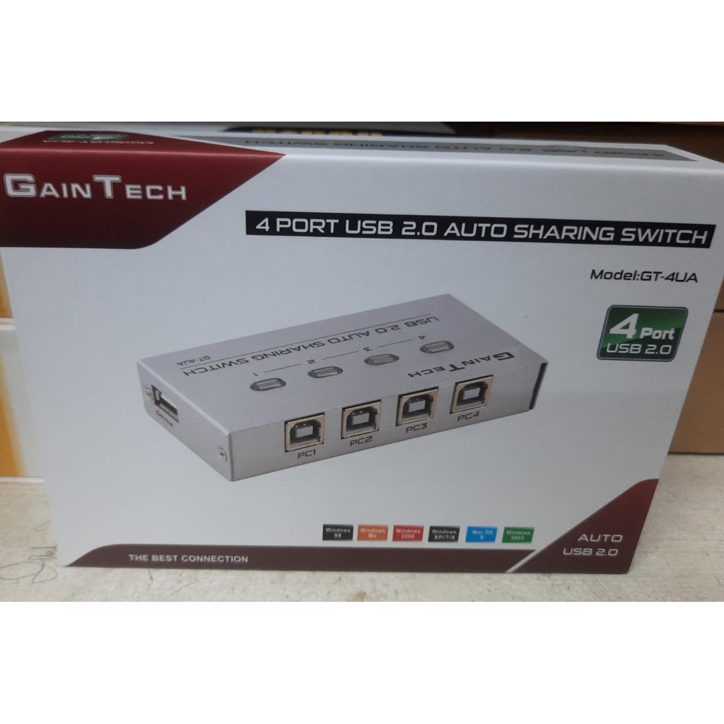 Auto Switch usb 1-4 gaintech GT4UA printer switch