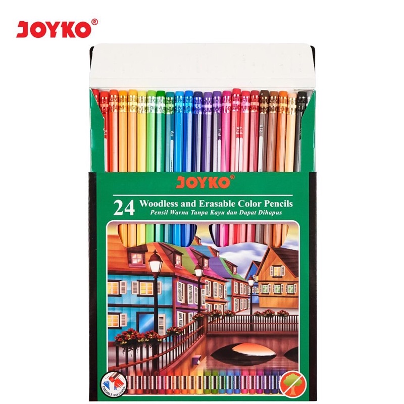 

Cp 115 Pensil Warna Dapat Dihapus / Erasable Color Pencil 24 Warna Joyko CP-115