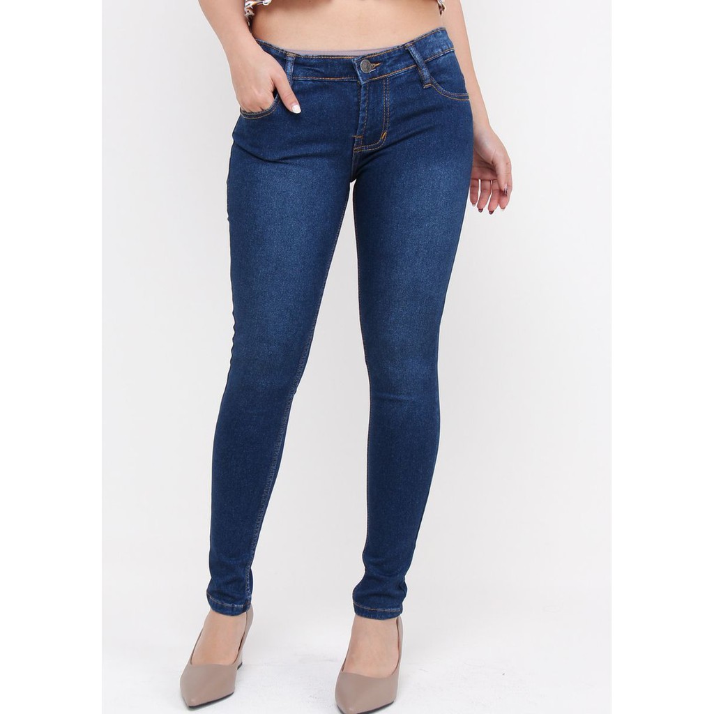  Celana  Panjang Soft Jeans Cewek  Wanita Skinny Shopee 