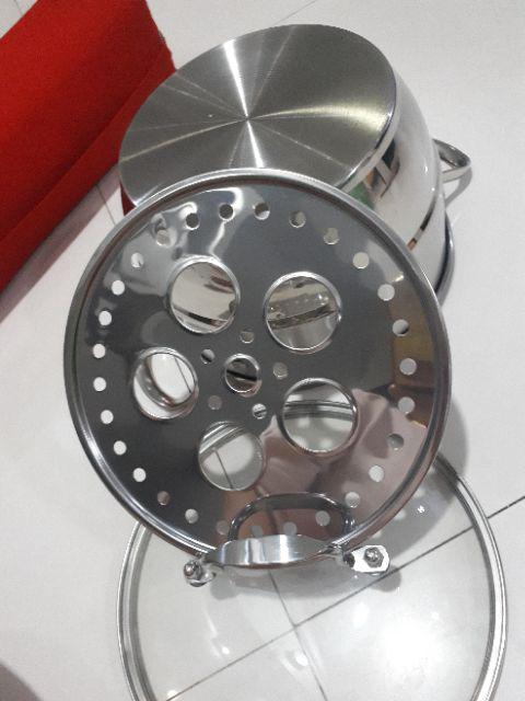 Panci Kukus Stainless Double Bottom Fenvo Steamer 24cm 00313.00019