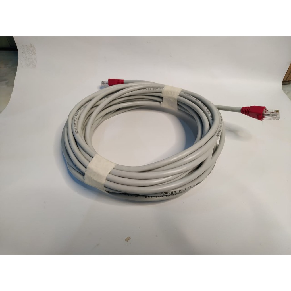 Kabel Lan Cat 5e UTP Copper Indoor Merk FORTEQ Kabel Lan Siap Pakai Panjang 1 Meter BRAND TERNAMA