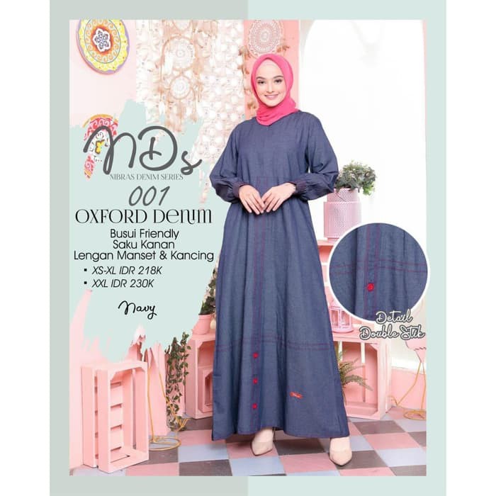 GAMIS NIBRAS NDS 001 GAMIS WANITA DRESS MUSLIM WANITA LONGDRESS