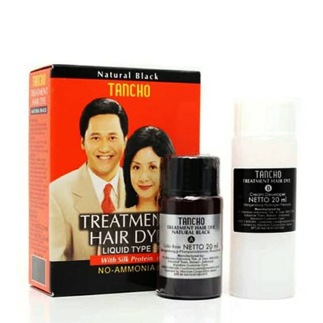 TANCHO Hair Dye Liquid/Pewarna Rambut Cair Hitam Alami 40 ml