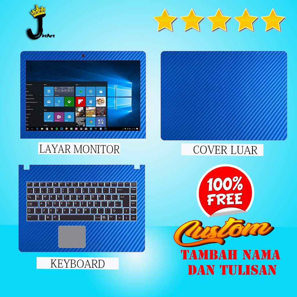 GARSKIN LAPTOP FULL BODY MOTIF CARBON FREE CUSTOM
