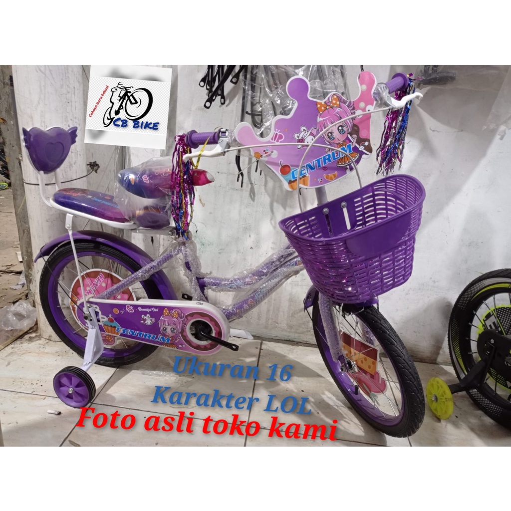 SEPEDA MINI ANAK PEREMPUAN CENTRUM 16 INC karakter LOL