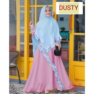 PRA gamis  syari lupita dusty baju  muslim simpel  terbaru  