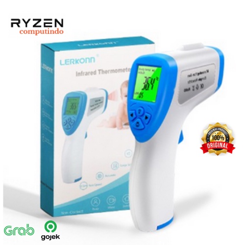 INFRARED THERMOMETER LERKONN THERMO GUN TERMOMETER BERSETIFIKAT TANPA SENTUH / KONTAK