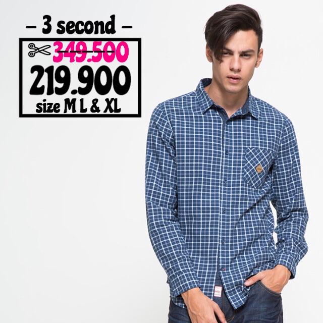 [Original] Kemeja Pria Original 3second Biru