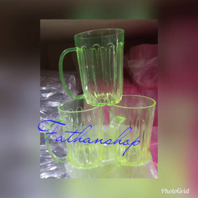 4pcs gelas mika gagang