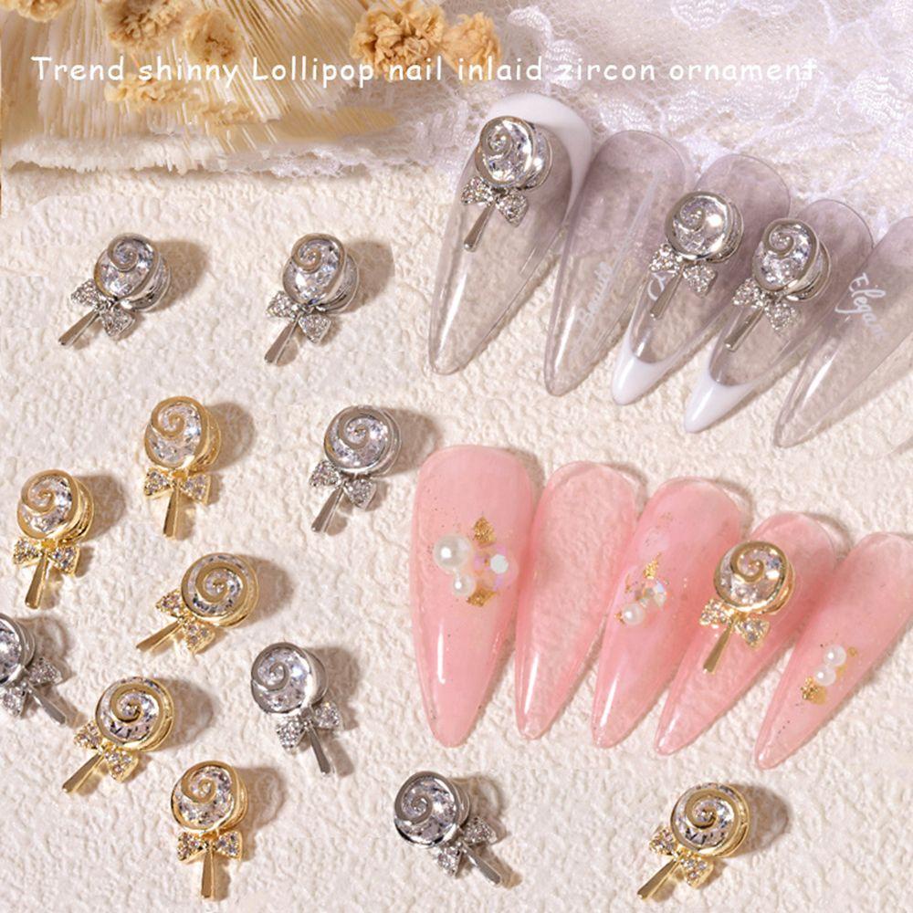 Mxbeauty Lollipop Nail Art Berlian Imitasi Zirkon Berlian Temperamen Jepang DIY Perhiasan Kuku