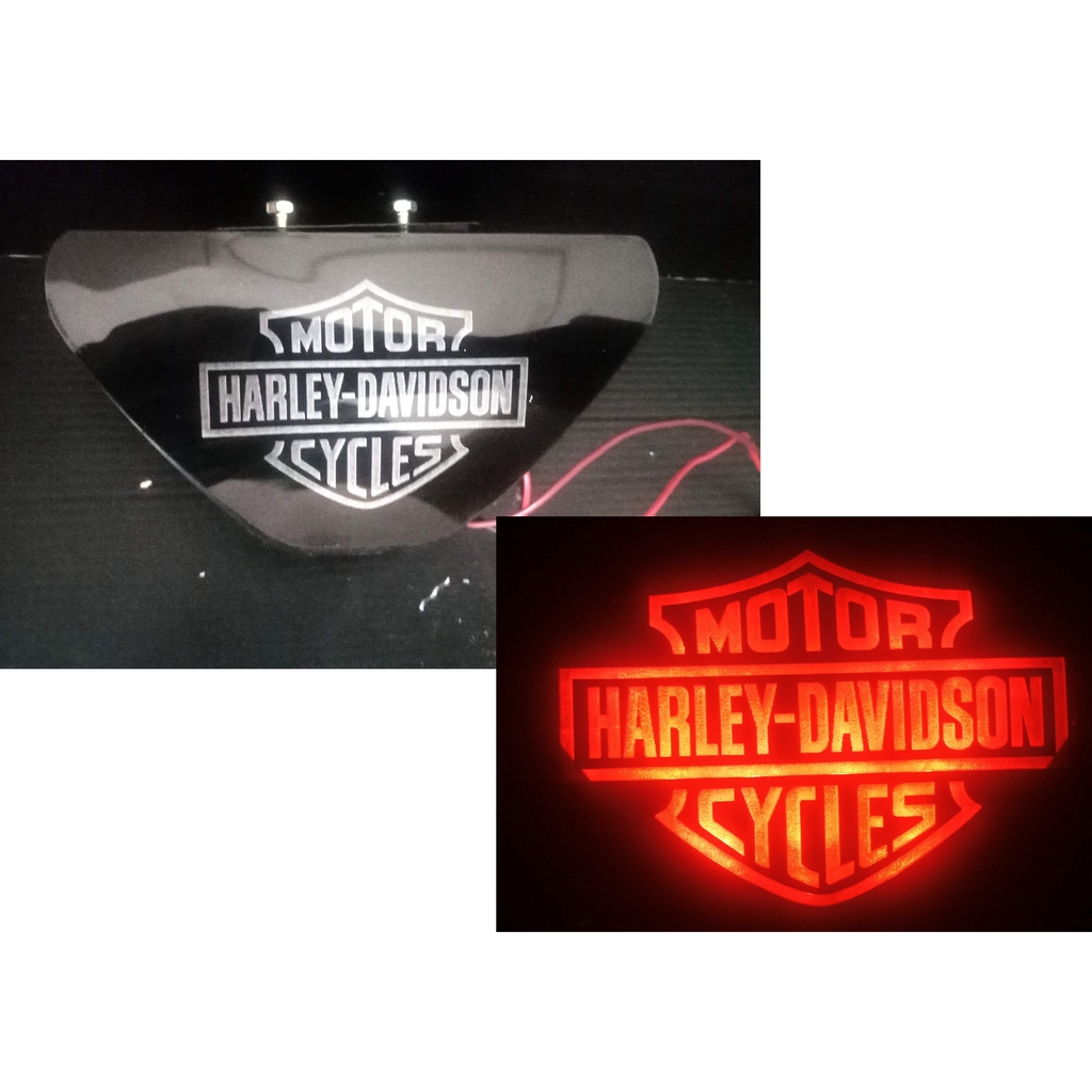 Jual LAMPU REM LED F1 COVER AKRILIK GRAFIR LASER LOGO HARLEY DAVIDSON