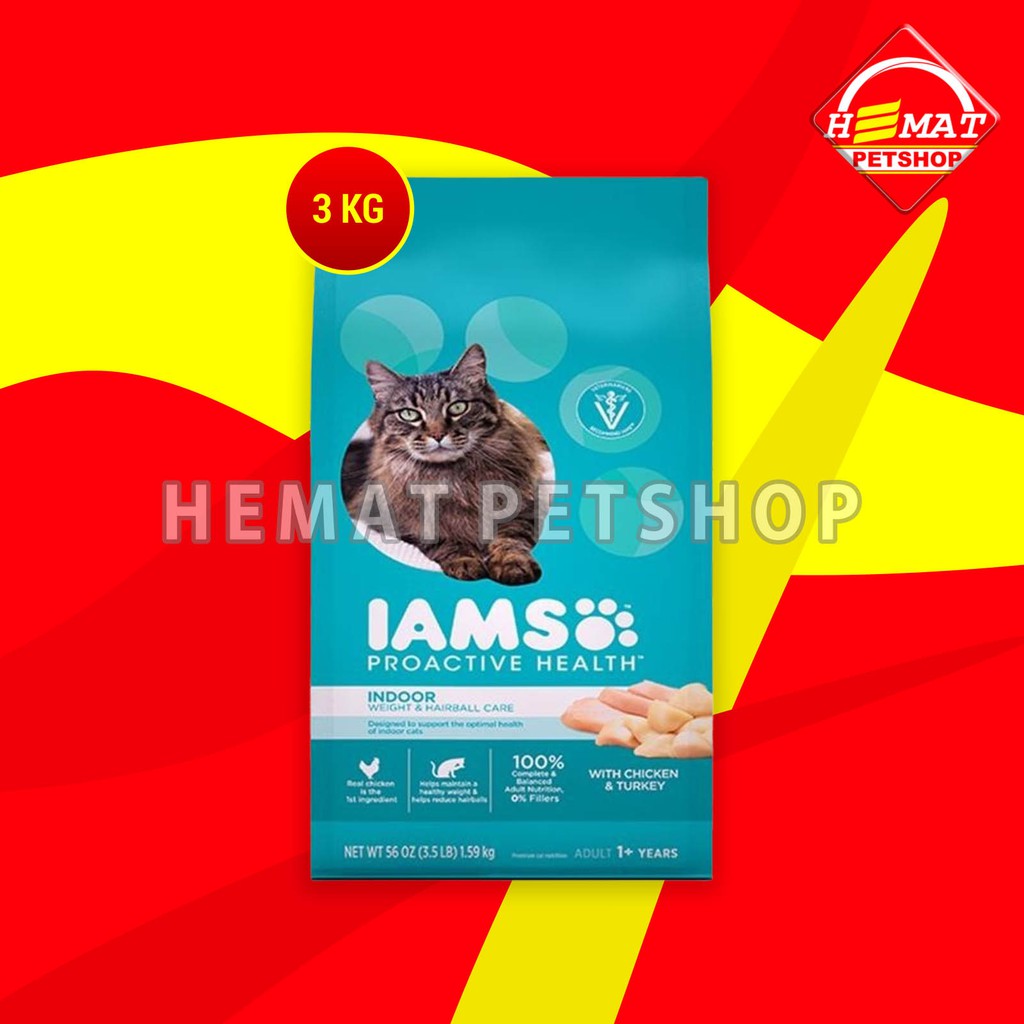 IAMS Indoor Makanan Kucing Rumahan Dewasa Ayam Chicken 3 KG