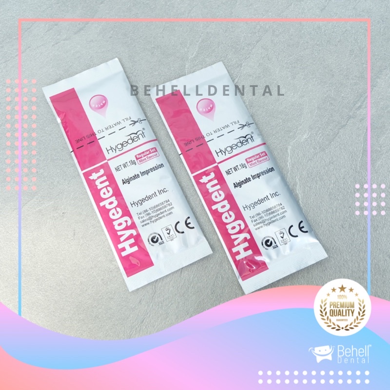 ORIGINAL ALGINATE HYGEDENT NORMAL MINI 18gr / Bahan Cetak Gigi / Dental Impression Setting 18 gram Fast / Reguler Regular Ori Behelldental