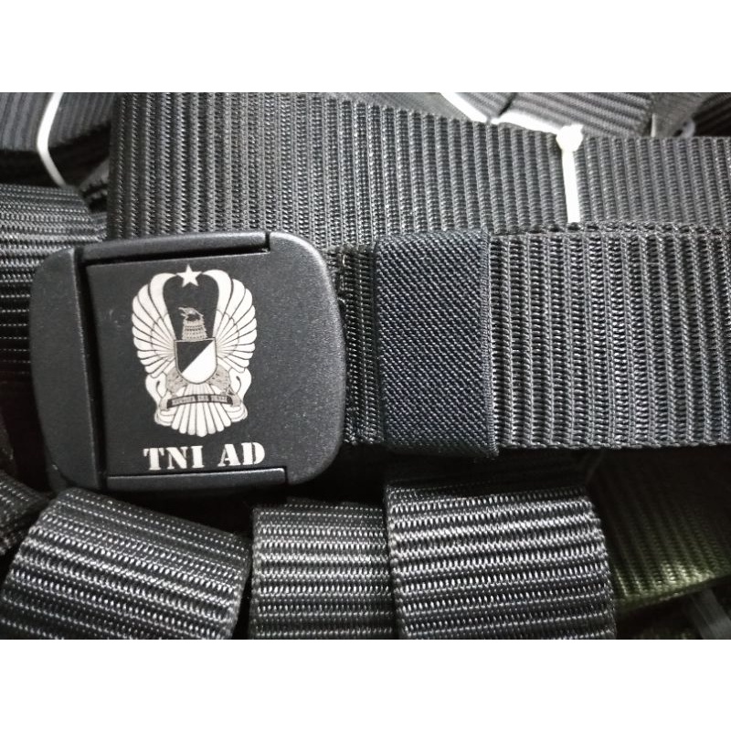 Ikat Pinggang Sabuk Gesper Anti X-Ray Logo TNI AD Warna Hitam