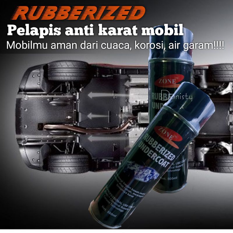 Rubberized 2 kaleng Pelapis anti karat kolong mobil atap rumah pager