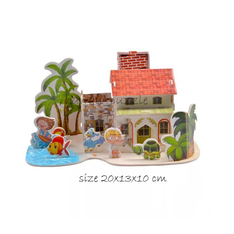 Puzzle 3D DIY bahan foam &amp; paper RESIDENCE RIVIERA mainan puzzle edukasi anak (kado,pajangan,dekoras