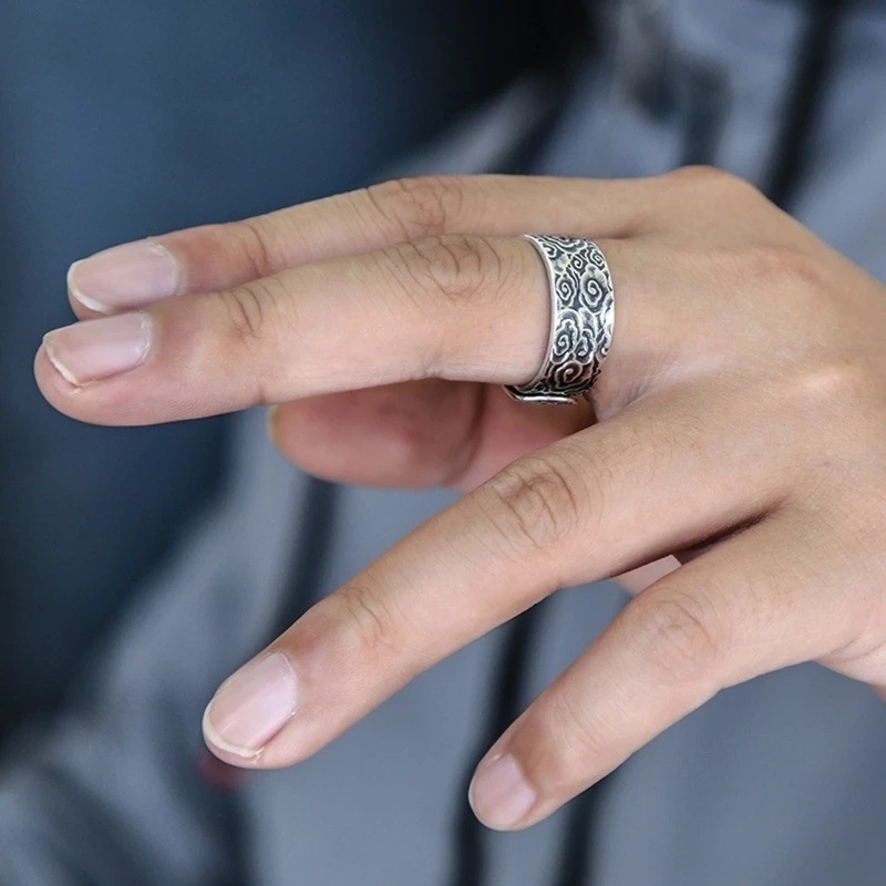 Cincin Keberuntungan Model Terbuka Dapat Disesuaikan Untuk Pria Dan Wanita