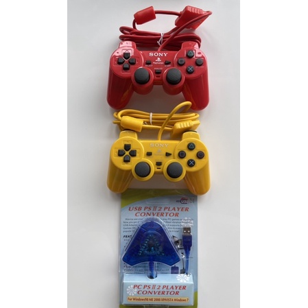 Stick ps2 warna stabilo paket(stick 2pcs)(converter 1pcs)promo