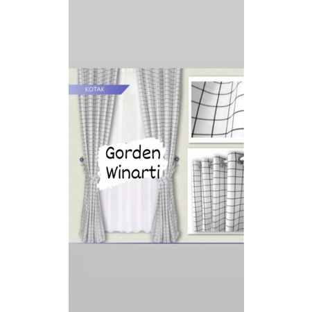 gorden semokring motif kotak ukuran jendela minimalis gorden pintu