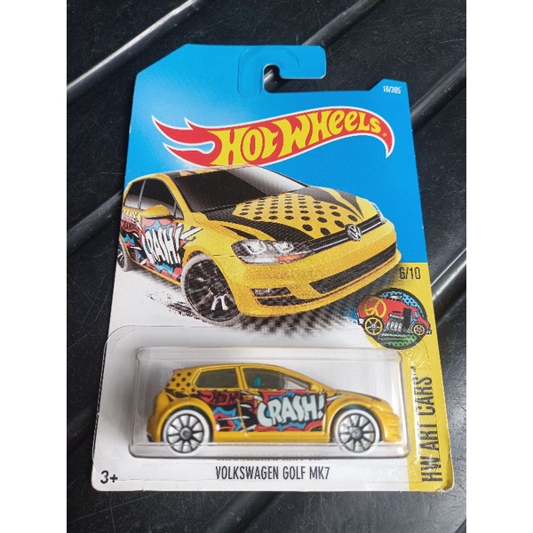 Hotwheels VOLKSWAGEN GOLF MK7 kuning HW ART CARS