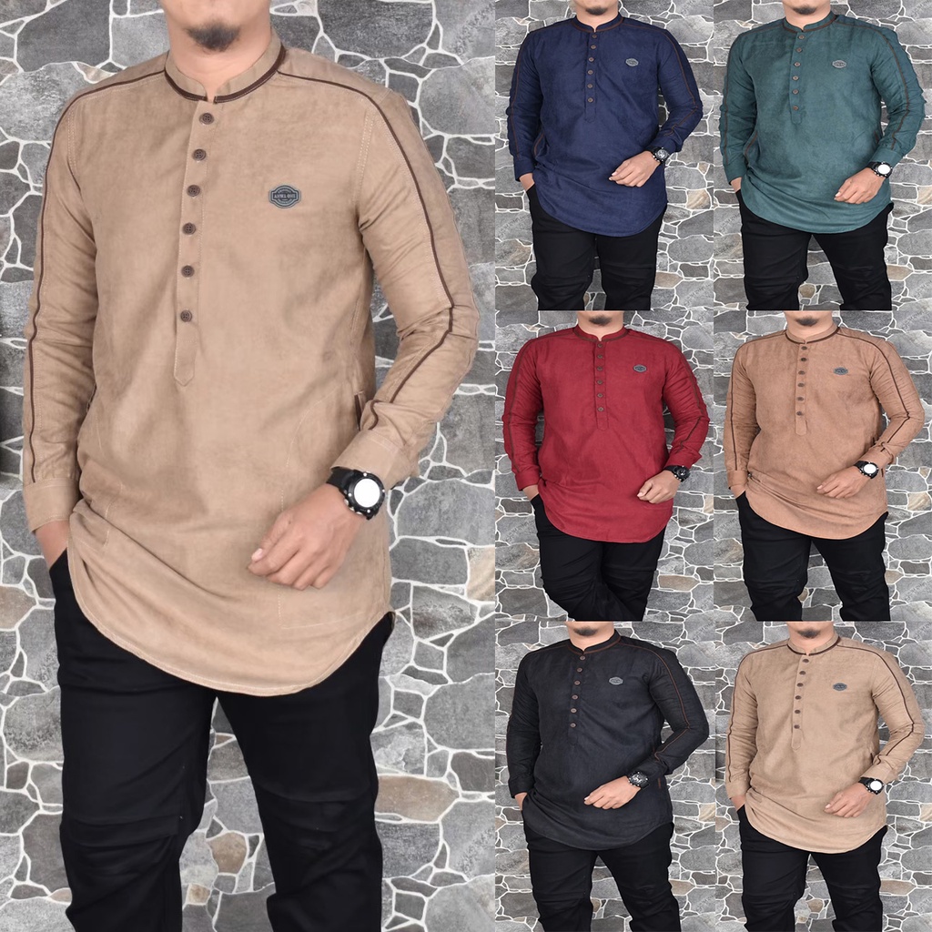 ANWA ONE Koko Qurta Pakistan Pria Lengan Panjang Material Proswatex Premium