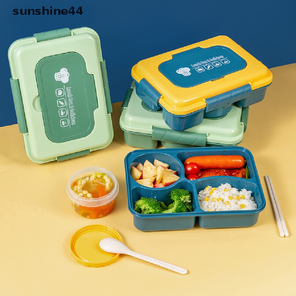 Sunshine Kotak Makan Siang Portable 4 / 5 Sekat Anti Bocor Untuk Pelajar / Kantor